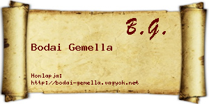 Bodai Gemella névjegykártya